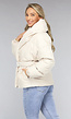 Beige Puffer Jas met Dikke Kraag