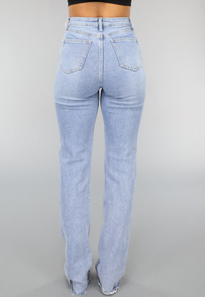 Tall Lichtblauwe High Waist Stretch Jeans met Rechte Pijpen