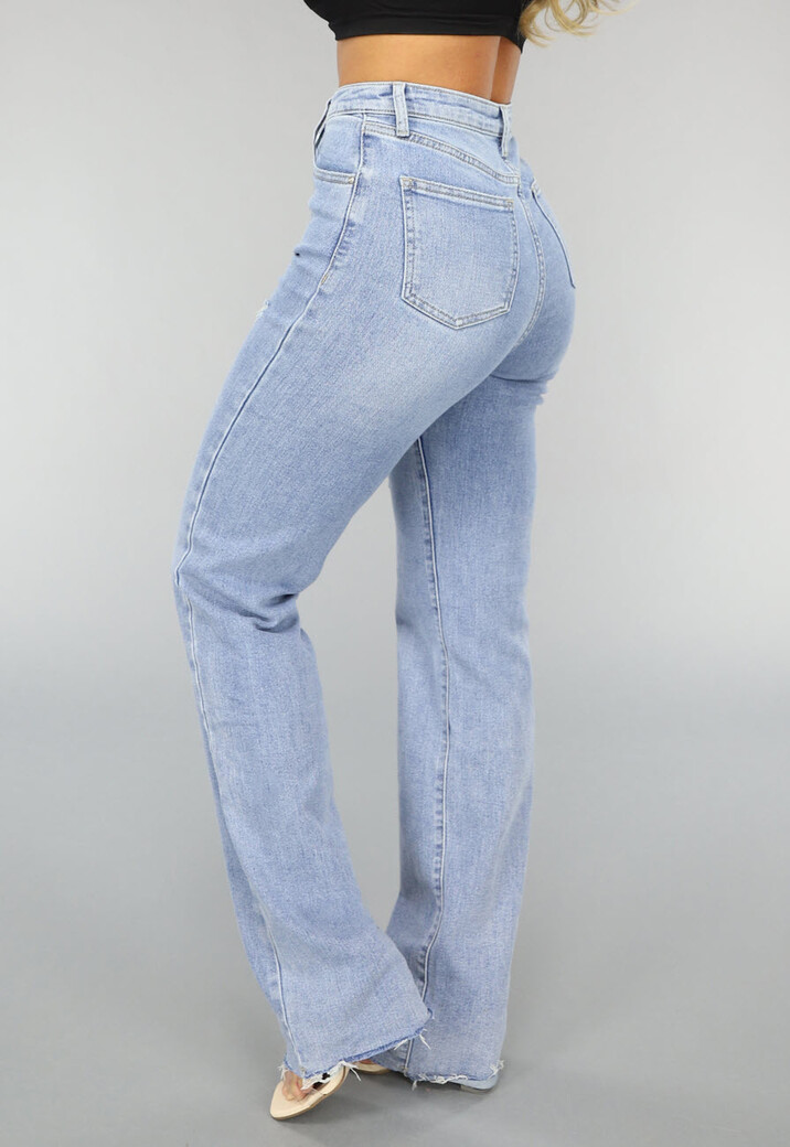 Tall Lichtblauwe High Waist Stretch Jeans met Rechte Pijpen