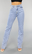 Lichtblauwe Straight Leg Stretch Jeans