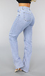 Lichtblauwe Straight Leg Stretch Jeans