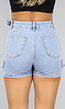 Blauwe Denim Cargo Skort