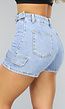 Blauwe Denim Cargo Skort