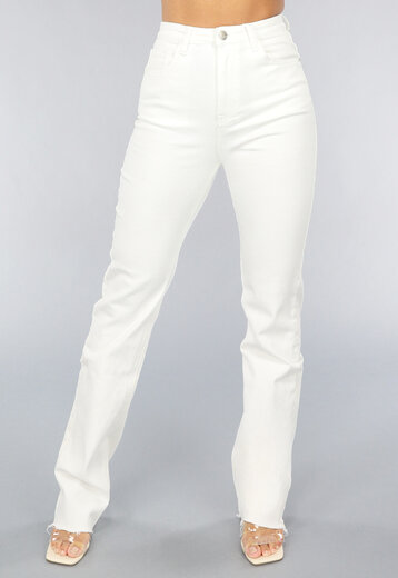 NEW3008 Witte Jeans met Rechte Pijpen