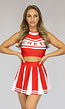 Rood Cheerleader Kostuum