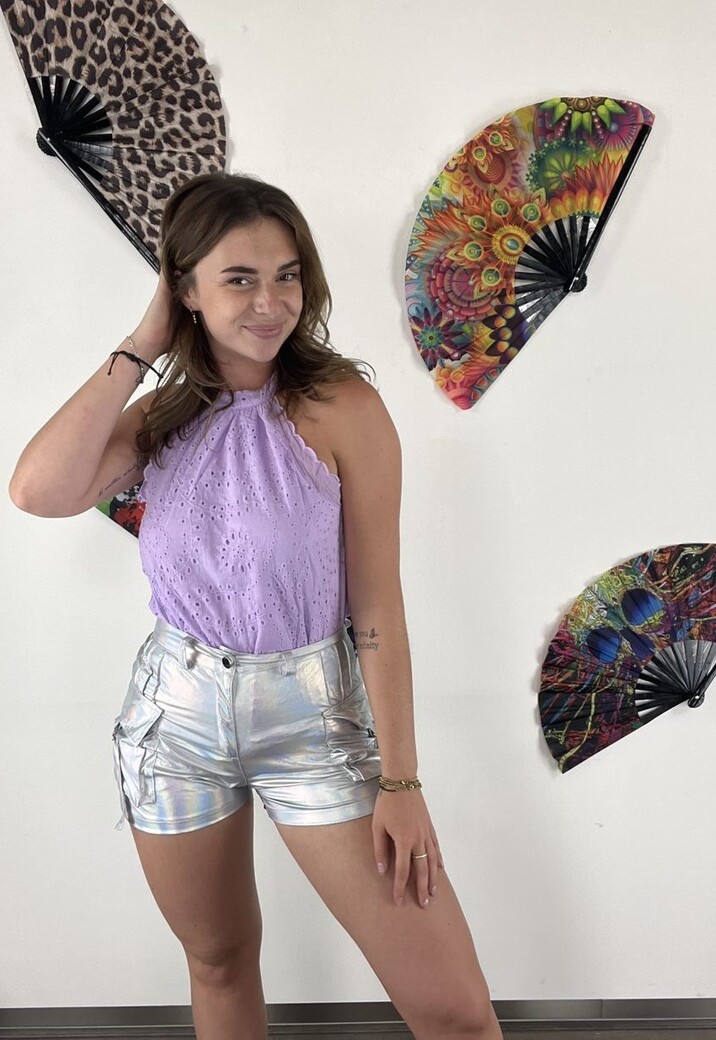 Zilveren Holografische Cargo Short