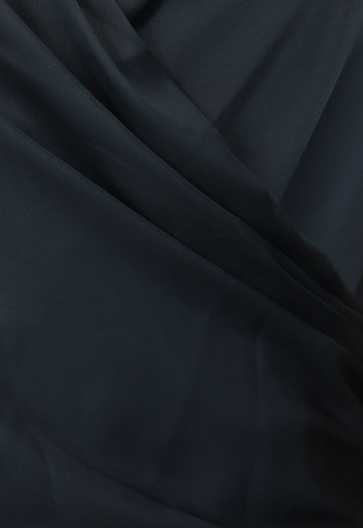 Zwarte Satijnen Top met Open Rug