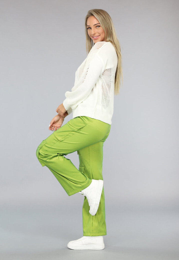 Gebroken Witte Trui met Gescheurde Look