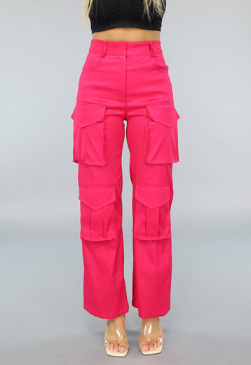 OP=OP.14.AV Roze Cargo Straight Broek met Rechte Pijpen