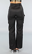 Zwarte Straight Cargo Broek met Zakken