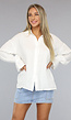 Witte Mousseline Blouse met Trompetmouwen