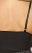 Zwarte Rib Bodysuit met Kanten Bloemen Detail