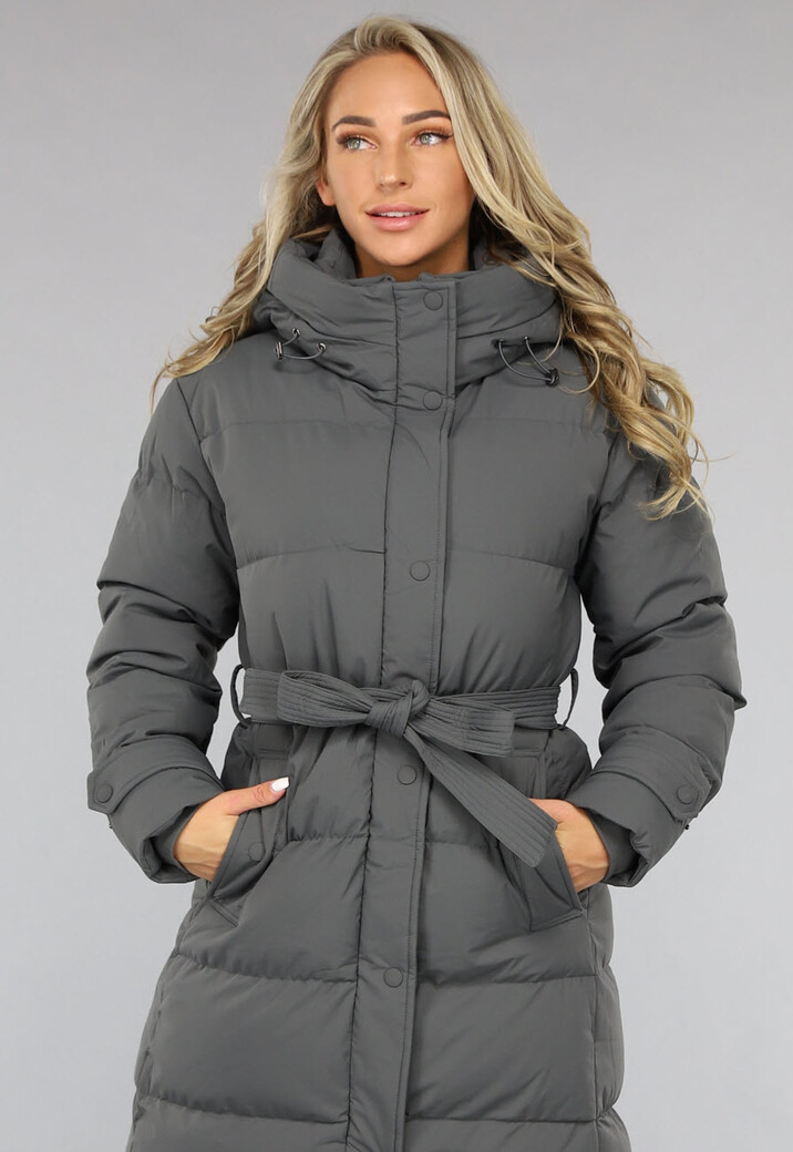 Waterdicht Antraciet Winterjack met Tailleband