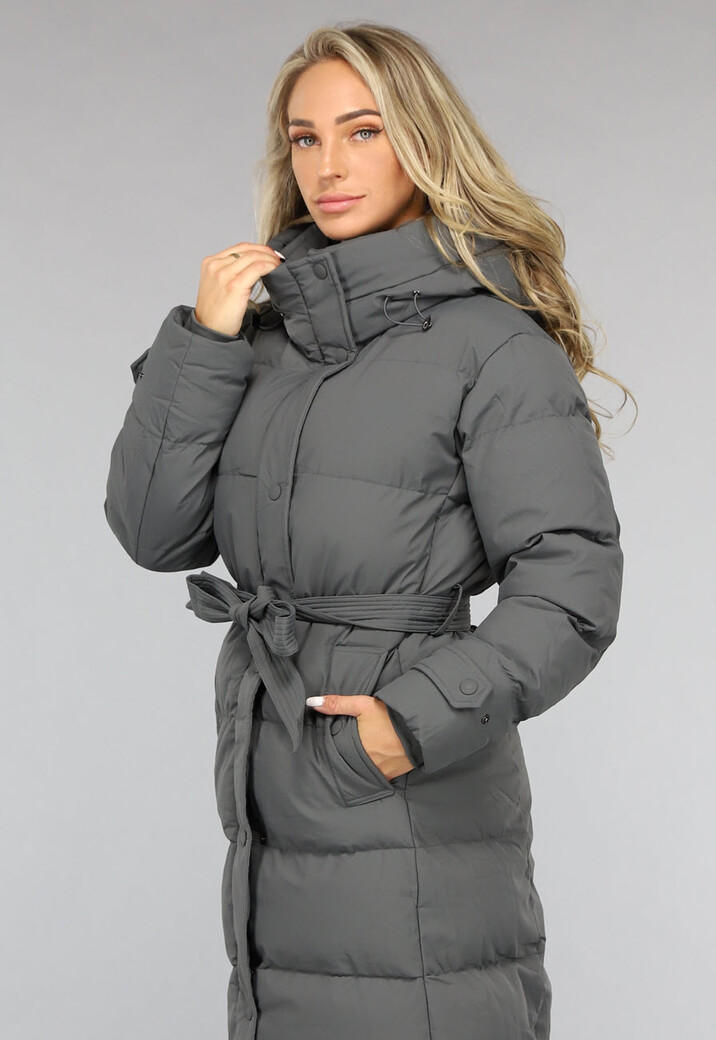 Waterdicht Antraciet Winterjack met Tailleband