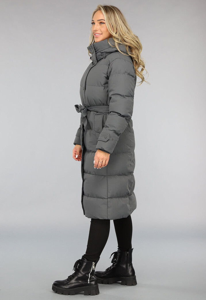 Waterdicht Antraciet Winterjack met Tailleband