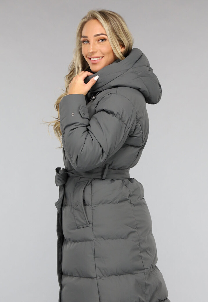 Waterdicht Antraciet Winterjack met Tailleband