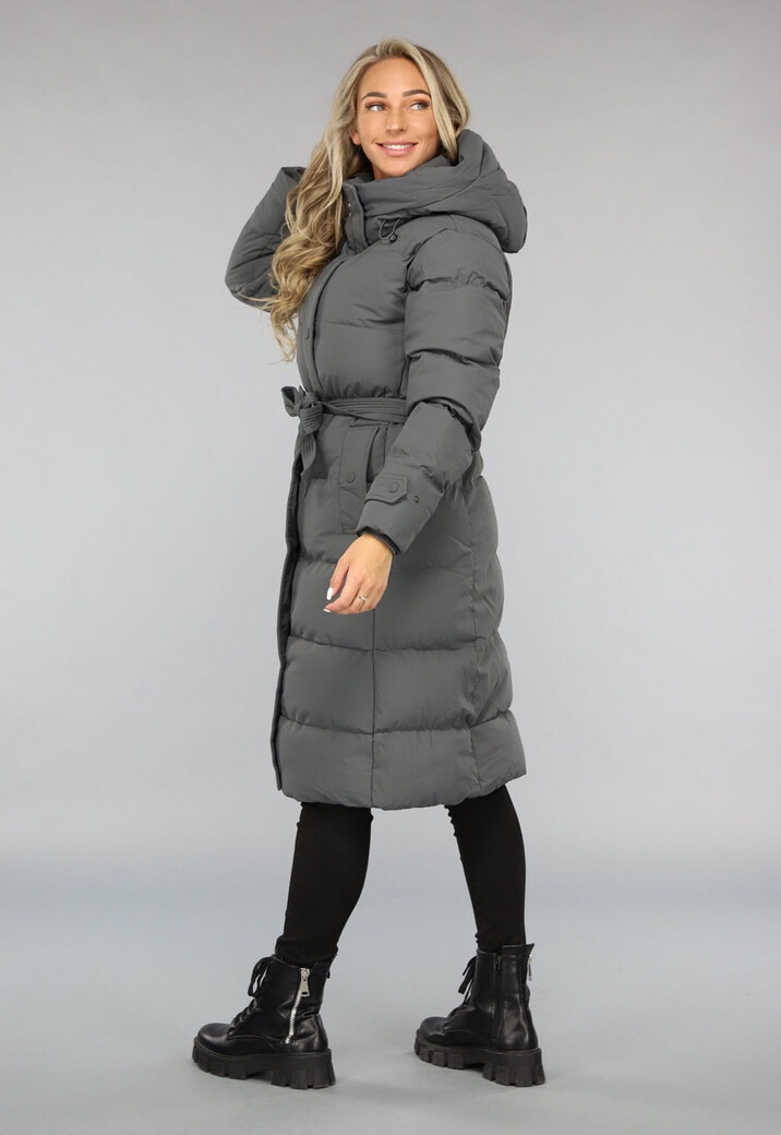 Waterdicht Antraciet Winterjack met Tailleband