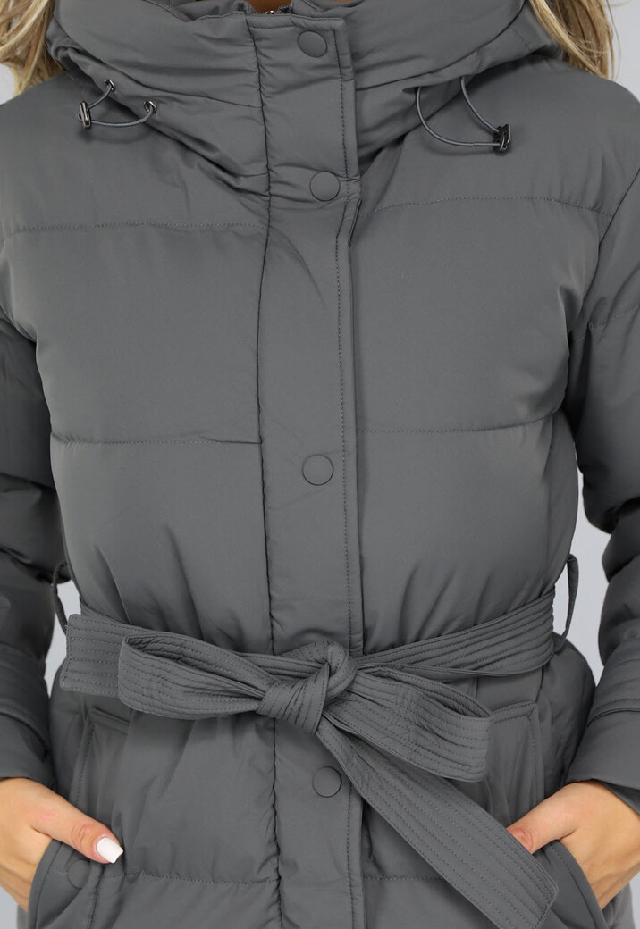 Waterdicht Antraciet Winterjack met Tailleband