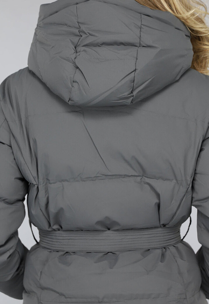 Waterdicht Antraciet Winterjack met Tailleband