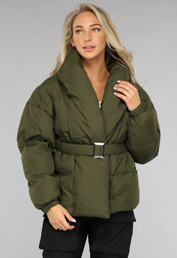 OP=OP! Oversized Groene Winterjas