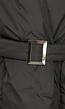 Korte Zwarte Padded Winterjas met Tailleband en Magnetische Sluiting