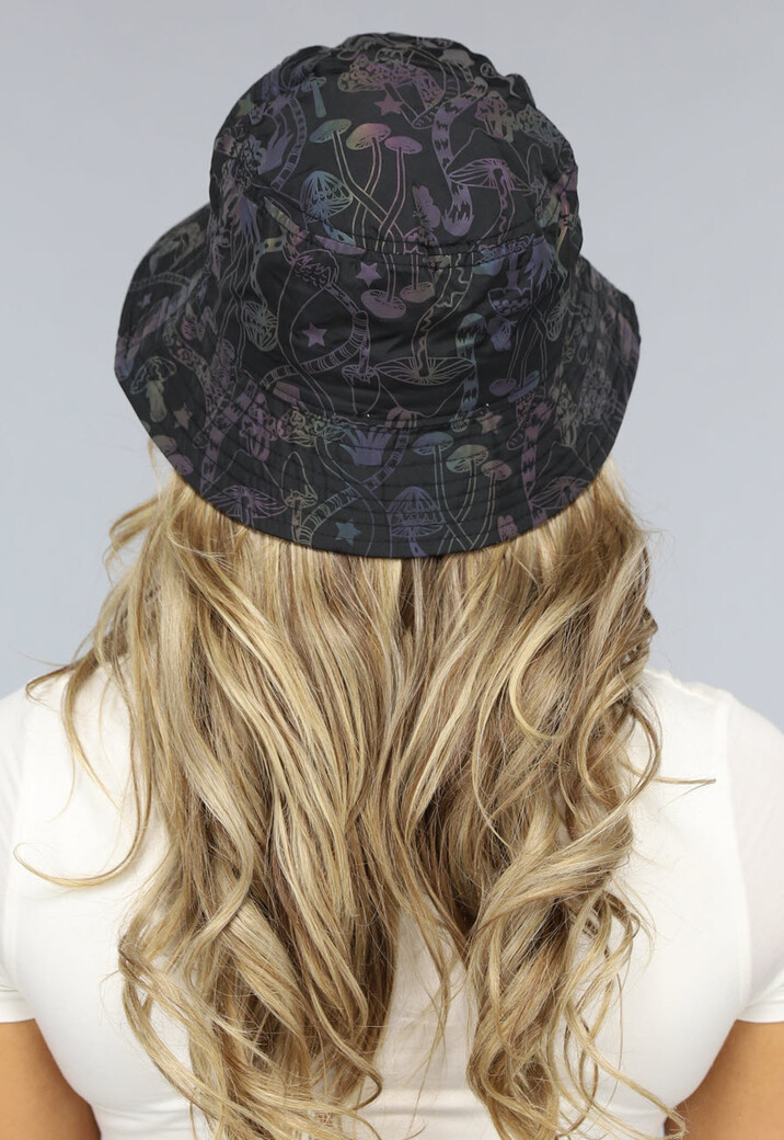 Waterdicht Reflecterend Vissershoedje met Paddenstoelen Print
