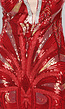 Holografische Rode Lange Galajurk met Cut Out en Pailletten