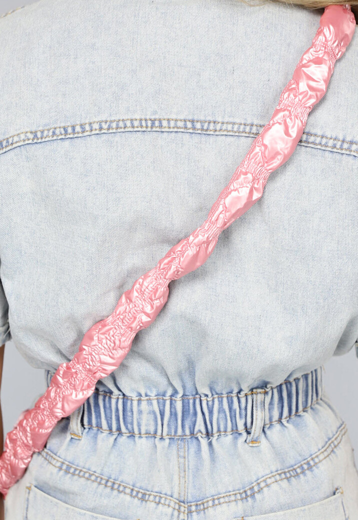 Glimmende Gewatteerde Fanny Pack Roze