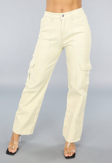 Denim Carpenter Broek in Beige