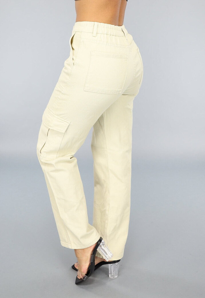 Denim Carpenter Broek in Beige