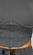 Top met Korsetdetail en Lange Mouwen in Antraciet
