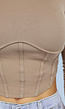 Khaki Top met Zichtbare Naden