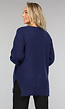 Gebreide Navy Cardigan met Pofmouwen