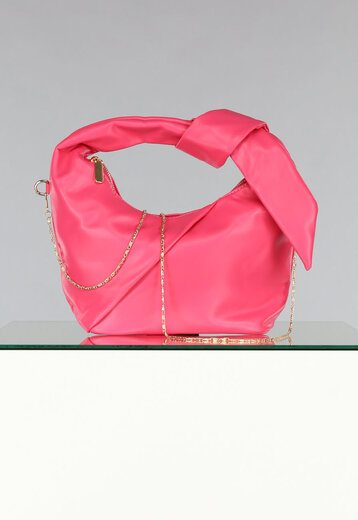 SALE50 Roze Lederlook Handtasje met Geplooid Detail