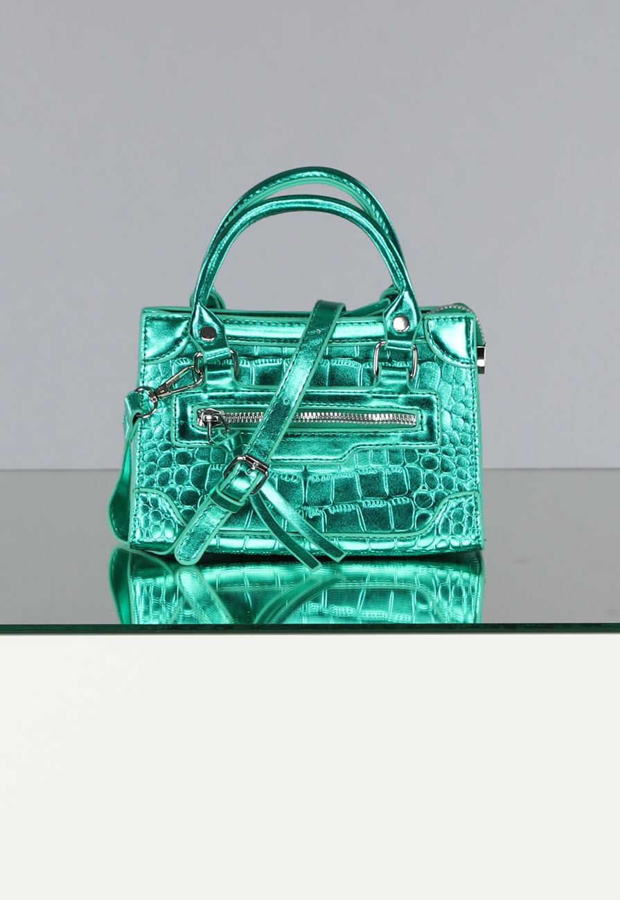 Turquoise Metallic Tas met Patroon Uwantisell.nl