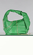 Groene Lederlook Handtasje met Geplooid Detail
