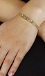 Gouden Stainless Armband met Rechthoekige Bedel en Diamant