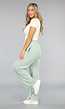 Mintkleurige Wijde Jogger met Elastische Taille