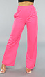 Fuchsia Wide Leg Broek van Joggingstof