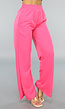 Fuchsia Wide Leg Broek van Joggingstof