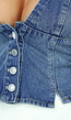 Triangel Top met Knopen in Jeans Stof
