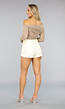 Khaki Strapless Longsleeve Top met Duimgaten