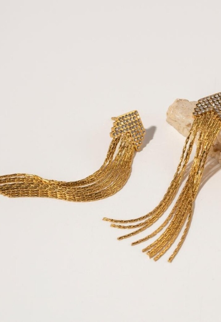 Stainless Statement Oorbellen met Fringe