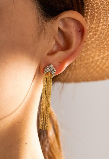 Stainless Statement Fringe Oorbellen