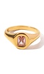 Gouden Stainless Ring met Roze Edelsteen