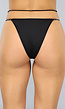 Zwarte Tanga Slip met Zilveren Buikketting