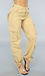 Khaki Carpenter Cargo Broek met Touwtjes