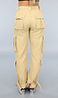 Khaki Carpenter Cargo Broek met Touwtjes