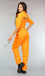 Lang Oranje Boeven Jumpsuit met Handboeien