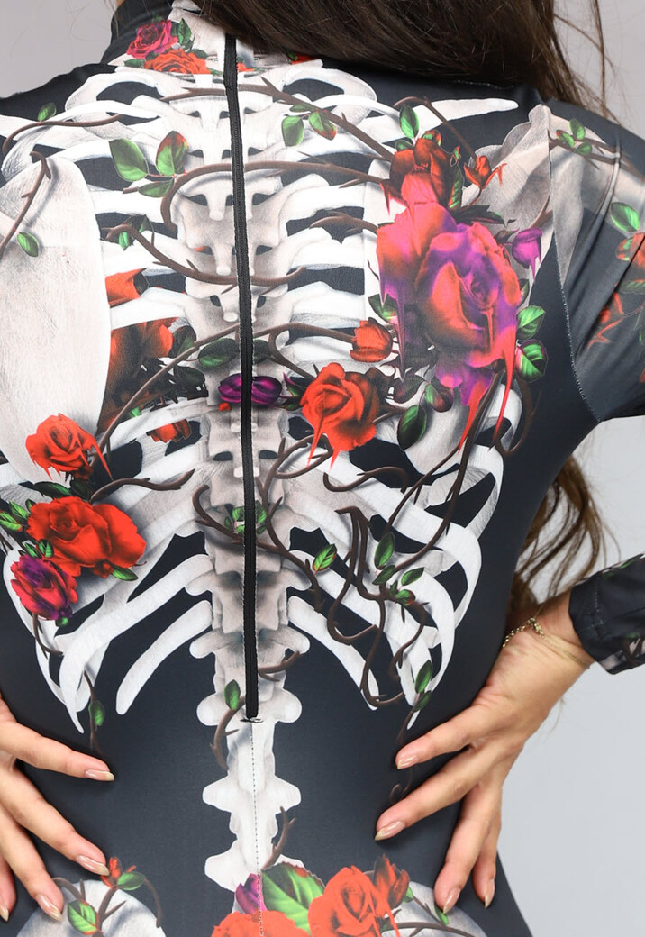 Skeletten Jumpsuit met Rozen